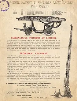 Turntable Prints: Magirus patent turntable ladder fire escape