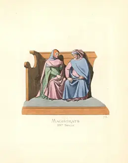 Magistrates of the court in Siena, Italy, 14th century