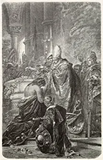 Istvan Prints: Magyar Prince Istvan (Stephen) is baptised a Christian, three years later is crowned king