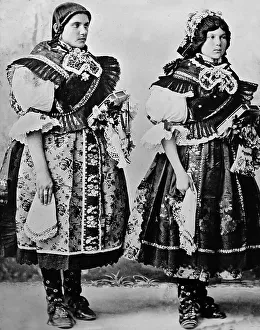 Magyar Prints: Magyr girls, Budapest, Hungary, Victorian period
