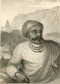 Necklace Prints: Mahadji Scindia, Maratha ruler, Gwalior, Central India