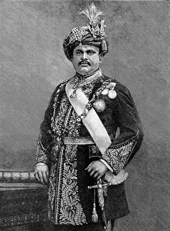 Attend Prints: Maharajah Takhtsingjie, Maharajah of Bhownugar, 1893
