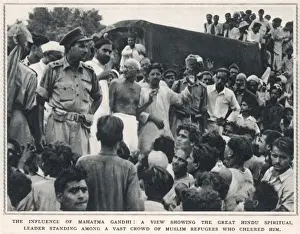Refugees Prints: Mahatma Gandhi at Muslim refugee camp