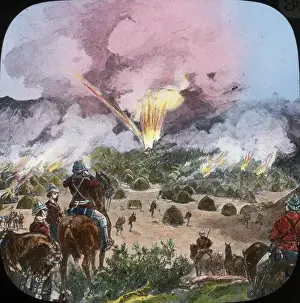 Mahdist Prints: Mahdist War - Sudan Campaign - Tamasi burning