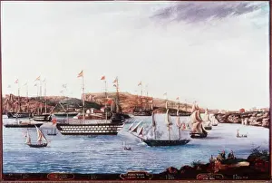 Autonomous Prints: Mahon. Port. Oil, 1850 by Joan Font i Vidal (1811-1885). Spa