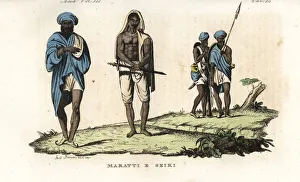 Yeoman Gallery: Mahratta yeoman warrior with sword, and sikh