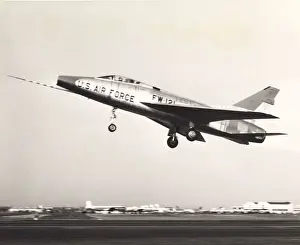 Maiden flight of the first North American F-100D Super Sabre