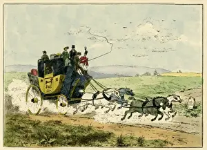 Coaching Prints: Mail-coach entering an inn