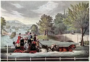 Flood Prints: MAIL COACH IN FLOOD