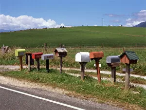 Lime Collection: Mailboxes in Takaka, South Island, New Zealand