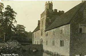 Crenellated Prints: Main entrance over bridge, Ightham Mote, Kent