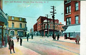 Rochelle Prints: Main & Mechanic Streets, New Rochelle, New York
