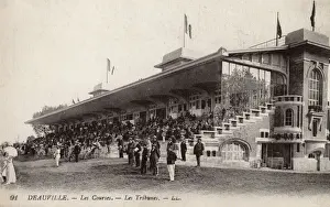 Horseracing Prints: The Main Stand - The Racecourse - Deauville, France