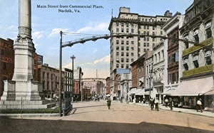 Images Dated 17th August 2016: Main Street from Commercial Place - Norfolk Virginia, USA