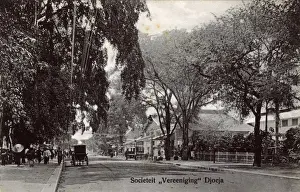 Jakarta Prints: Main street in Djoeja (Yogyakarta), Central Java, Indonesia