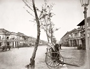 Rickshaws Prints: Main street, Ginza, Tokyo, Japan, c. 1870s