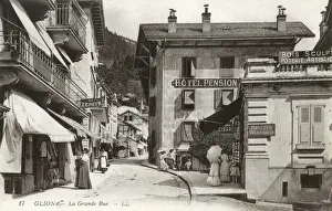 Sunshade Prints: Main street, Glion, Montreux, Vaud, Switzerland