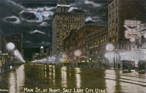 Images Dated 28th November 2011: Main Street at Night - Salt Lake City, Utah, USA