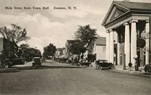 Main Street from the Town Hall, Geneseo, New York State, USA