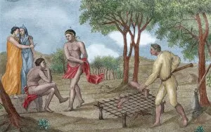 Orinoco Gallery: Maipure Indians grilling the legs of a dead enemy