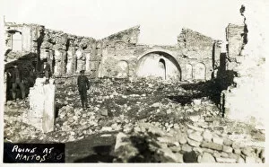 Images Dated 12th April 2022: Maitos, Chanakkale - Dardanelles, Turkey - Ruins of the Church - destroyed during WW1. Date: 1923