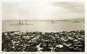 Images Dated 12th April 2022: Maitos, Chanakkale - Turkey - Panorama with Royal Navy Ships (from left): HMS Emperor of India