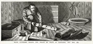 Anglo Afghan Gallery: Major Cavagnari sealing the treaty of peace at Gandamak, 26th May 1879