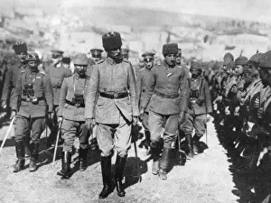 Binoculars Prints: Major von Wienskow inspecting Turkish regiment, Nazareth