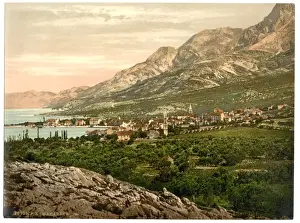 Dalmatia Prints: Makarska, general view, Dalmatia, Austro-Hungary