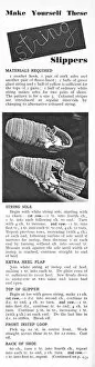 Make yourself these string slippers, 1944