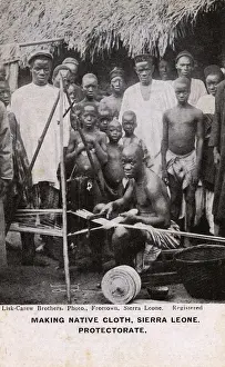 Adults Prints: Making cloth, Sierra Leone Protectorate, West Africa