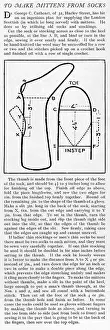 Mittens Prints: Making mittens from socks, WW1
