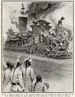 Making a vessel of smoke for a dead Empress: burning the boat designed to carry