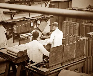Making webs, linen production, Victorian period