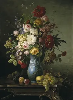 Grapes Prints: MALACREA, Francesco (1813-1886). Vaso di fiori