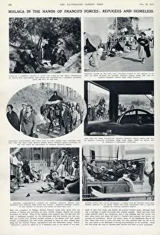Refugees Prints: Malaga in the hands of Franco's forces: refugees and homeless