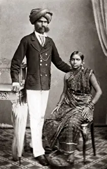 Malay couple, circa 1880s. Date: circa 1880s