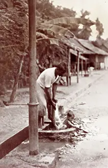 Malay Village Scene 1930s