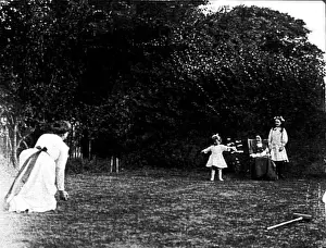 Malby family at leisure in their garden
