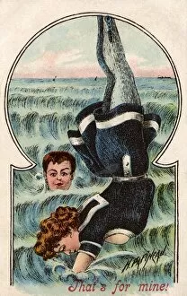 Admirer Gallery: Male swimmer admiring a lady diver