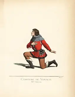 Camillebonnard Prints: Male travel costume, 15th century