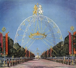 Images Dated 7th June 2011: The Mall decorated for the Coronation, 1953