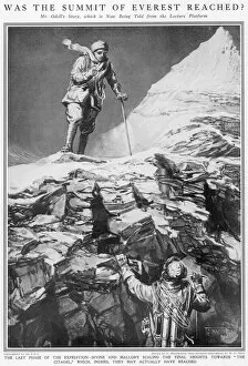 Climbers Gallery: Mallory and Irvine at the Second Step, Everest, 1924