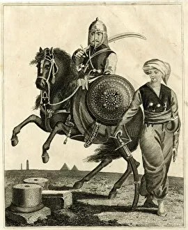 Mameluke on horseback, Bedouin Arab soldier