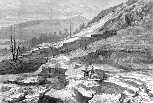 Images Dated 9th November 2004: Mammoth Hot Springs, Gardiners River, Yellowstone, 1874