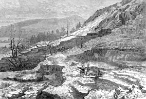 Images Dated 9th November 2004: Mammoth Hot Springs, Gardiners River, Yellowstone, 1874