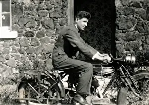 Norton Prints: Man on 1913 / 14 Norton motorcycle