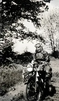 500cc Prints: Man on a 1936 BSA motorcycle