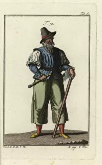 Man of Alsace in the middle ages with sword