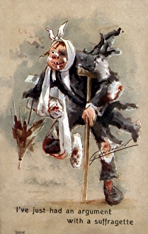 Tattered Gallery: Man Beaten up by a Suffragette